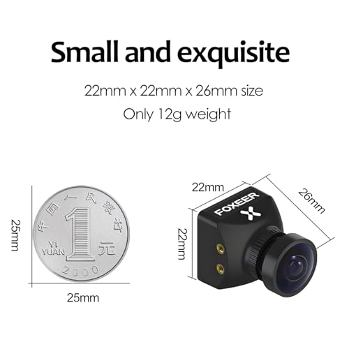 FOXEER FPV Camera Razer Mini V3 1200TVL 1/3" CMOS Sensor 2.1mm Lens 4:3 PAL/NTSC Switchable OSD Board Support Ultra Light Nano FPV Camera for RC FPV Racing Drone