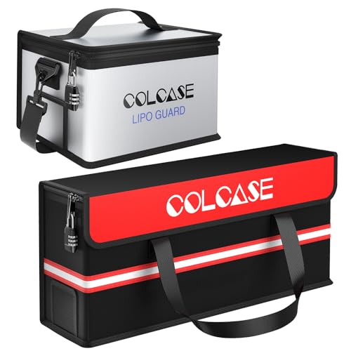 COLCASE Large Lipo Safe Bag and Ebike Battery Bag Combo Storage for Lipo and Ebike Batteries
