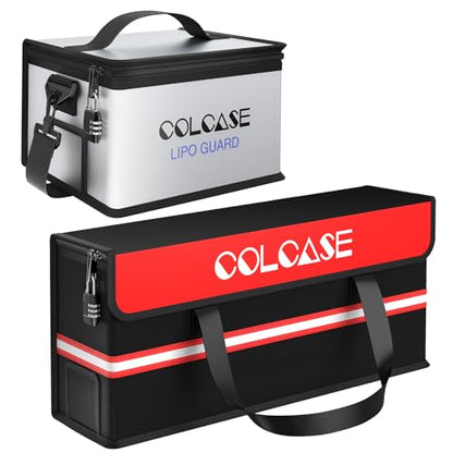 COLCASE Large Lipo Safe Bag and Ebike Battery Bag Combo Storage for Lipo and Ebike Batteries