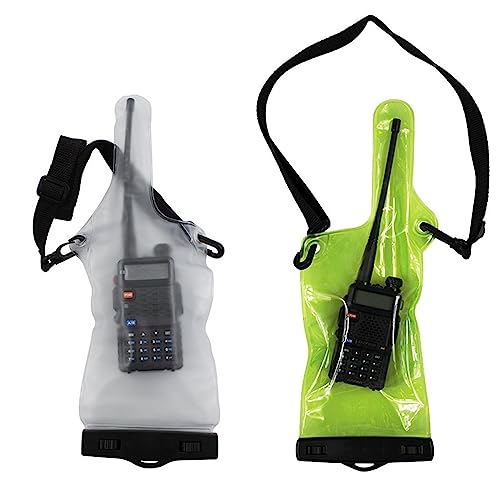 4Pcs Universal Two Way Radio Waterproof Case Bag Portable Walkie Talkie Rainproof Pouch with Adjustable Strap Compatible for Motorola Kenwood Midland UV-3R UV-5R PX-888 Walkie Talkie Radio - color: White