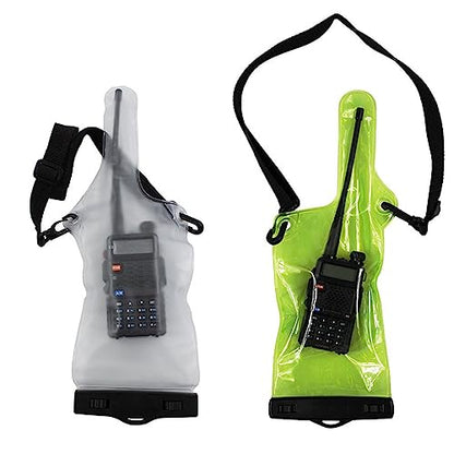 4Pcs Universal Two Way Radio Waterproof Case Bag Portable Walkie Talkie Rainproof Pouch with Adjustable Strap Compatible for Motorola Kenwood Midland UV-3R UV-5R PX-888 Walkie Talkie Radio - color: White