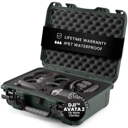 Nanuk 925 Waterproof Hard Case with Foam Insert for DJI Avata 2 Fly More Combo - Olive - color: Olive