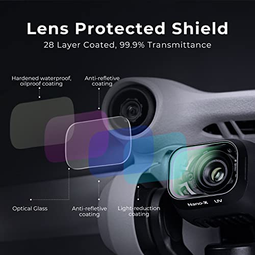 K&F Concept Mini 3/Mini 3 Pro MCUV Protection Filter, 28 Multi-Coated UV Filter Compatible with DJI Mini 3/Mini 3 Pro - style: UV