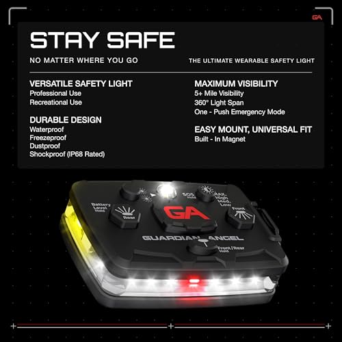 Guardian Angel Elite Safety Light - White Front & Yellow Rear - color: White/Yellow, size: 1-Pack