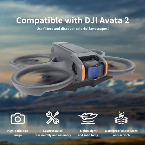 CQT Avata 2 NDPL Lens Filter Set, Multi-Coated ND Filter Camera Lens for DJI Avata 2 FPV Drone Accessories (4 Pack(ND8PL ND16PL ND32PL ND64PL))