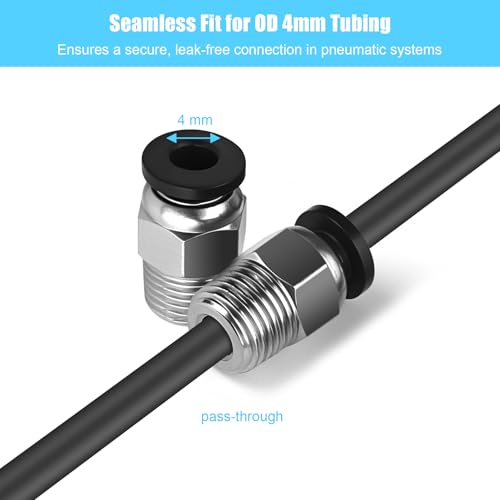 10PCS PC4-M10 PTFE Tube Connector Fittings, Bowden Coupler for 3D Printer