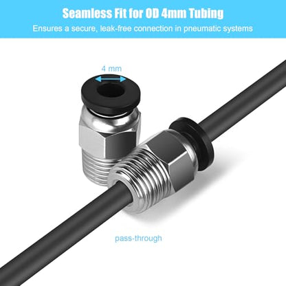 10PCS PC4-M10 PTFE Tube Connector Fittings, Bowden Coupler for 3D Printer