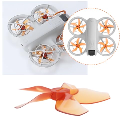 4pcs Drone 5-Blade Propellers with Screwdriver Compatible with DJI NEO, Orange - color: Orange