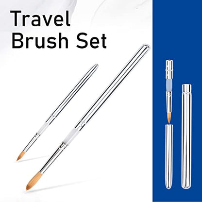 Falling in Art 2 Pcs Round Travel Paint Brush Set - style: 2 Pcs Travel Brush Set