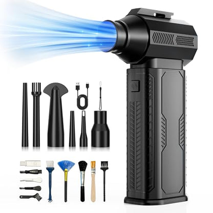 Compressed Air Duster, 130,000RPM Ultra-Powerful Electric Air Duster - color: Black