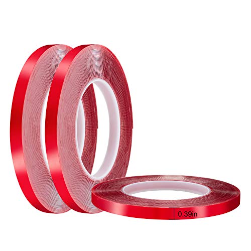 Jackwood 33 Feet Acrylic Double Sided Heavy Duty Mounting Tape (Pack of 3) Weatherproof for Outdoor & Indoor, Holds Heavy Stuff in Cold & Hot Condition, Removable & Residue-Free (0.4inch) - size: 0.4" Width