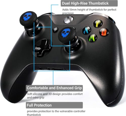 FPS Thumbstick Extender Rubber Silicone Grip Cover 2 Sets for Xbox Series X/S & Xbox One Controller(Ghost Blued) - color: 5