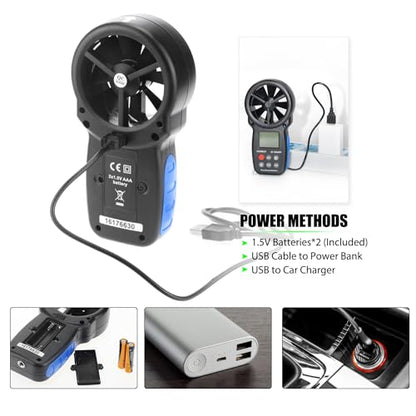Anemometer Bluetooth 65MPH, AIOMEST HVAC Air Flow Wind Meter CFM AI-100APP - color: AI-100APP Bluetooth Anemometer