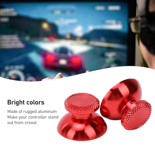 Pomya Thumbsticks for Controller, 2Pcs Metal Thumb Grip Replacement for Handheld Game Console, Aluminum Alloy Analog Thumb Sticks Accessories (Red) - color: Red