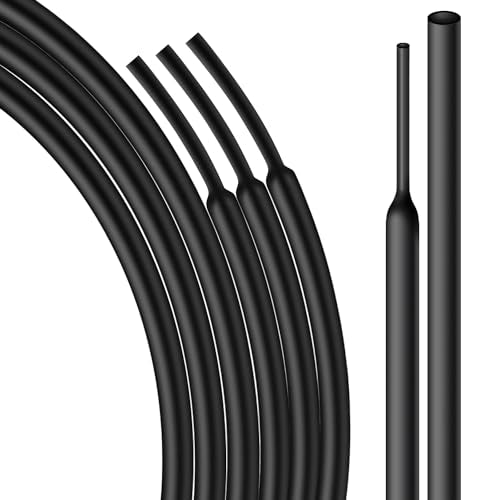 3/16 Inch Heat Shrink Tubing - 16.5Ft 3:1Ratio Waterproof Heat Shrink Tubin - Adhesive Lined,Dual Wall Adhesive Shrinkable Wire Wrap Tube - Black - color: Black, size: 3/16"(4.8mm)-16.5Ft