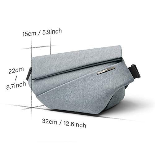 NIID R1 EDC Sling Bag for Men: 5L-6L Expandable Capacity - color: Foggy Blue