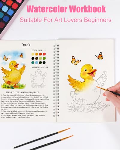 15 Beautiful Animal Watercolor Workbook for Adults Beginner - color: c-animal