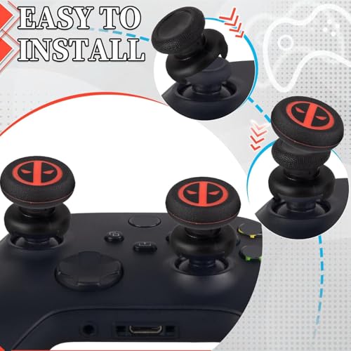 FPS Thumbstick Extender & Printing Rubber Silicone Grip Cover 2 Sets for Xbox Series X/S & Xbox One Controller(Immortal) - color: 19
