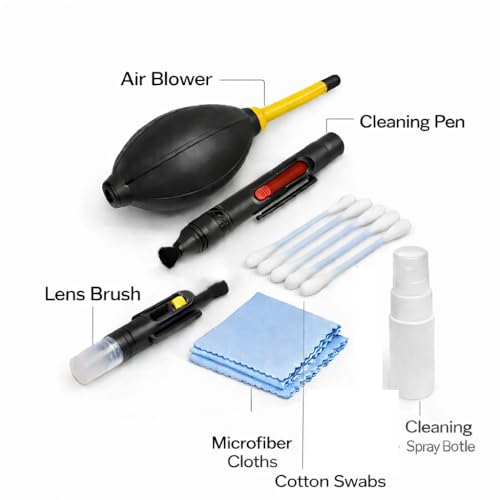 Camera Cleaning Kit for Lens – Air Blower, Cleaning Pen & Brush Set for DSLR & Mirrorless Cameras - size: Deluxe Kit
