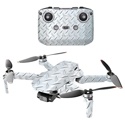 MightySkins Compatible With DJI Mini 2 Portable Drone - Diamond Plate | Protective, Durable, and Unique Vinyl Decal wrap cover | Easy To Apply, Remove, and Change Styles | Made in the USA - color: Diamond Plate