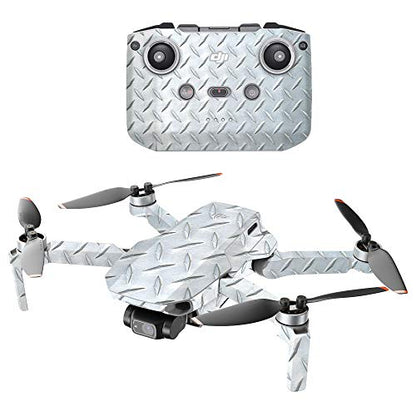 MightySkins Compatible With DJI Mini 2 Portable Drone - Diamond Plate | Protective, Durable, and Unique Vinyl Decal wrap cover | Easy To Apply, Remove, and Change Styles | Made in the USA - color: Diamond Plate