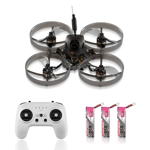Mobula 7 1S 75mm Micro FPV Whoop Drone, RS080 Motor, Brushless Drone with 5-in-1 AIO Flight Controller, 3 PCS 450mAh Lipo Batteries, T8L Transmitter for FPV Quad Outdoor Freestyle
