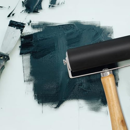 Ink Roller Printmaking Tool Rubber Roller for Stamping Crafting Scrapbook Wallpaper Glue and Relief Printing Projects Black 2 Pack