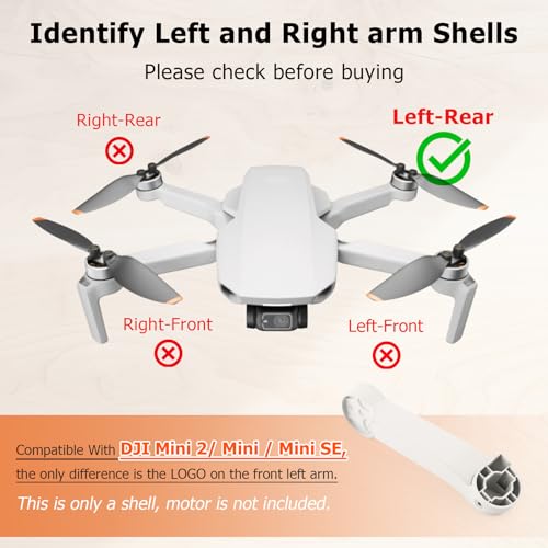 Body Arm Shell for DJI Mavic Mini 2 Arms Cover Replacement for DJI Mini/Mini SE Mini 4K Drone Accessories Parts with Repair Tools(Left Rear Arm Cover) - color: Left Rear Arm Cover