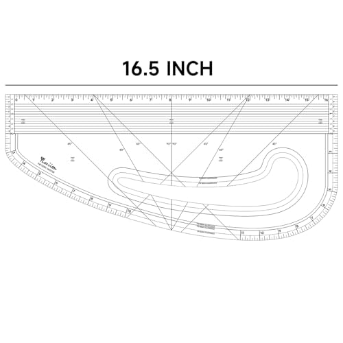 YLaziion 16" Imperial Pattern Master & French Curve Ruler for Sewing - style: Pattern Master