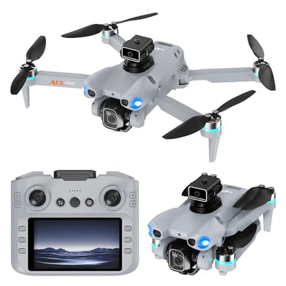 AE5 Pro RC Drones, Foldable Quadcopter with Electric Adjustable Camera, WiFi FPV Live Video, 360° Stunt Roll, Stable Hover for Outdoor Shooting(2 Batteries)