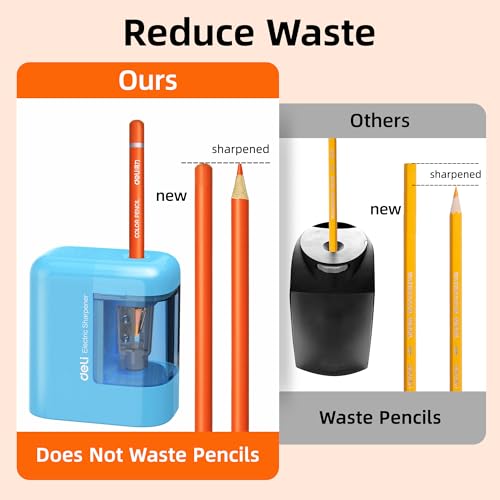 Deli Electric Pencil Sharpener, Battery Operated Portable Pencil Sharpener - color: Blue