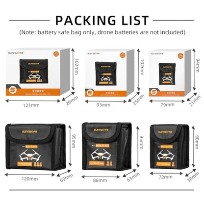 Flight Battery Safe Bag for DJI Mini 3 Pro /4 Pro Protective Case Transport Lithium battery Safe Explosion-proof bag Accessories for Mini 3/4 (for 2pcs batteries) - size: for 2pcs batteries