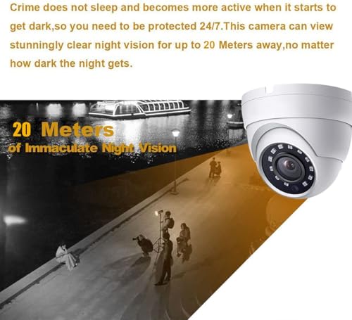Real HD 5MP Analog Coax Dome TVI CVI CCTV Surveillance Security Camera, 2.8mm 100° Wide Viewing Angle, 65ft IR Night Vision, Outdoor, Full Metal Housing, ONLY Compatible with 5MP and 8MP DVR