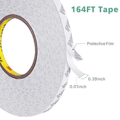 Double Sided Tape Heavy Duty, Super Strong Adhesive, 164ft x 0.39in, 2 Pack - size: 164FT (2 Pack)