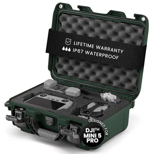 NANUK 915 DJI™ Mini 5 Pro Fly More Combo Plus - Waterproof Hard Case with Drone Foam Insert, Crushproof, Portable Travel Case, Made in Canada - Olive (15.8" x 12.1" x 6.8") - color: Olive
