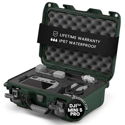 NANUK 915 DJI™ Mini 5 Pro Fly More Combo Plus - Waterproof Hard Case with Drone Foam Insert, Crushproof, Portable Travel Case, Made in Canada - Olive (15.8" x 12.1" x 6.8") - color: Olive