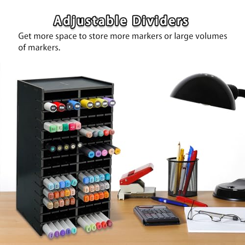 SANFURNEY Art Marker Storage Rack for 120 Markers Black - size: Rack for 120 Markers - Black