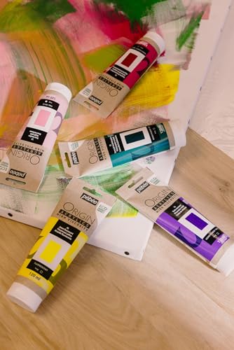PEBEO Origin Acrylics 120ml Acrylic Paint, Fluorescent Yellow - color: Fluorescent Yellow