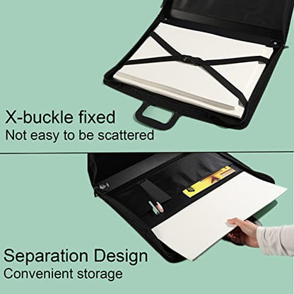 Acocony 11x17 Art Portfolio PP Material Black Pack of 1 - color: Black