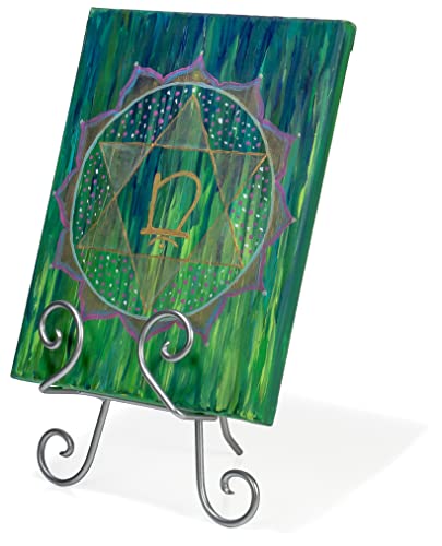 Red Co. 11” Tall Decorative Curved Scroll Metal Wire Display Plate Stand & Art Holder Easel, Silver