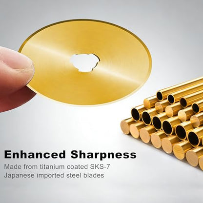 45mm Titanium Rotary Cutter Blades 10 Pack Replacement Rotary Blades for Arts Crafts Quilting Scrapbooking Sewing I Enhanced Sharpness - size: 45mm