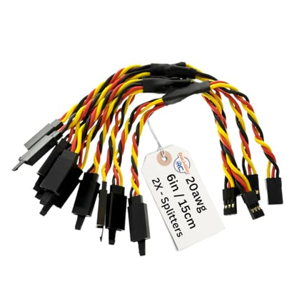 BackBayRC - 6in 20awg Universal Servo 2X Splitter - 5 Pack - style: 6in 2X Servo Splitter