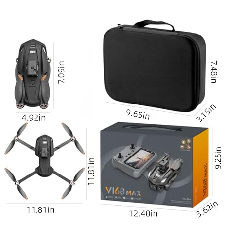 Drone With 4K UHD Camera for Adults, With GPS Drones Dual Cameras Outdoor - color: Black