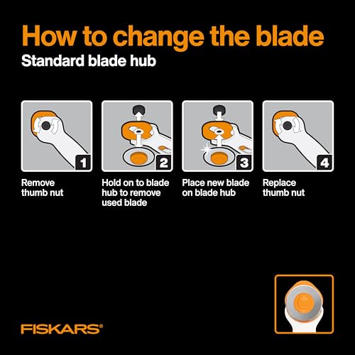 Fiskars 45mm Rotary Cutter Blade Replacements for Fabric, 2-Pack - size: 45mm, style: 1 Pack - Standard