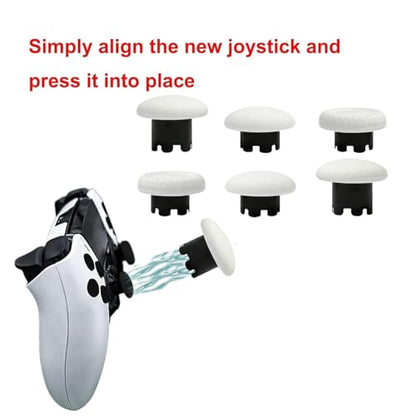 6-in-1 Interchangeable Thumbstick Caps for PS5 DualSense Edge Controller,Swappable Thumbsticks for PS5 Dualsense Controller, Thumbsticks Joysticks Kits Replacement for PS5 Dualsense Controller(White) - color: White