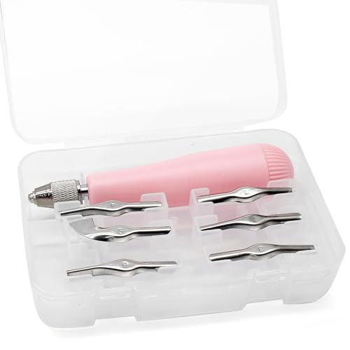 Luomorgo Linocut Carving Kit, Linoleum Cutter Tools with 6 Blades - color: Pink