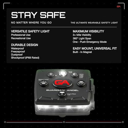 Guardian Angel Micro Safety Light - White Front & Green Rear - color: White/Green
