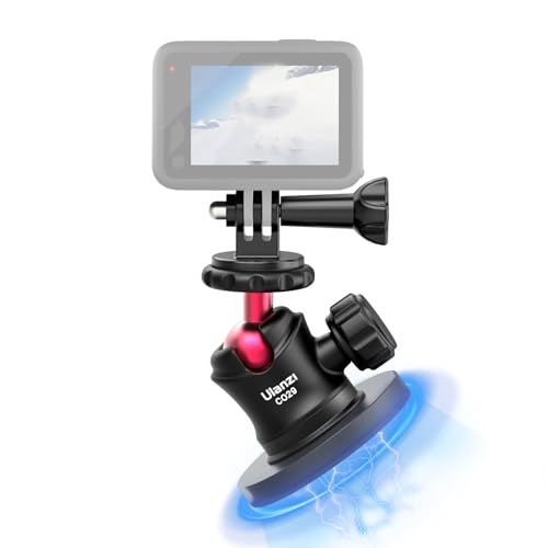 ULANZI Magnetic Camera Mount for Action Camera, Strong Magnetic Mount with 360° Rotation Ball Head and Built-in 6 Magnets, Compatible with Gopro Hero 13/12/11/10, DJI Osmo Action Osmo Nano, Insta360