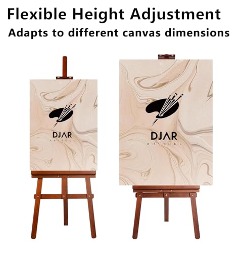 DJAR Wooden Painting Art Easel Stand for Adults, Tool-Less Assembly, Walnut - color: Walnut