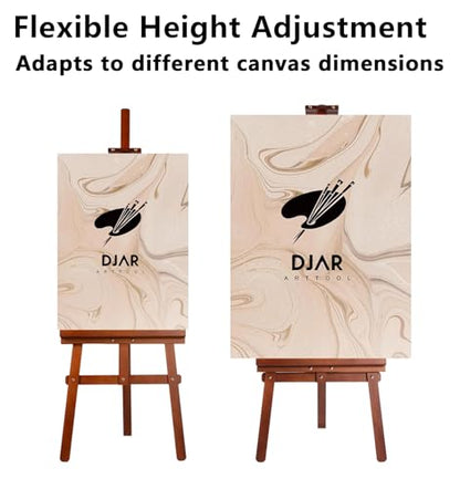 DJAR Wooden Painting Art Easel Stand for Adults, Tool-Less Assembly, Walnut - color: Walnut
